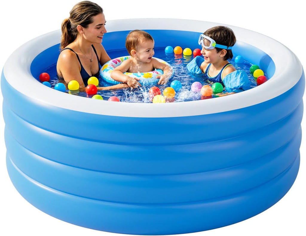 Swimlyra 71" Round Inflatable Family Pool, 30" Deep Adult Swimming Pool