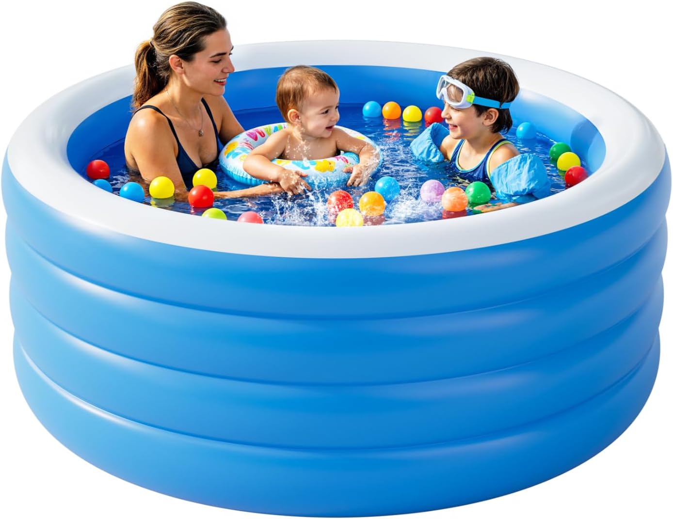 Swimlyra 71" Round Inflatable Family Pool, 30" Deep Adult Swimming Pool