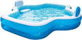 Swimlyra 10ft Family Inflatable Pool with 2 Built-In Seats and Backrests