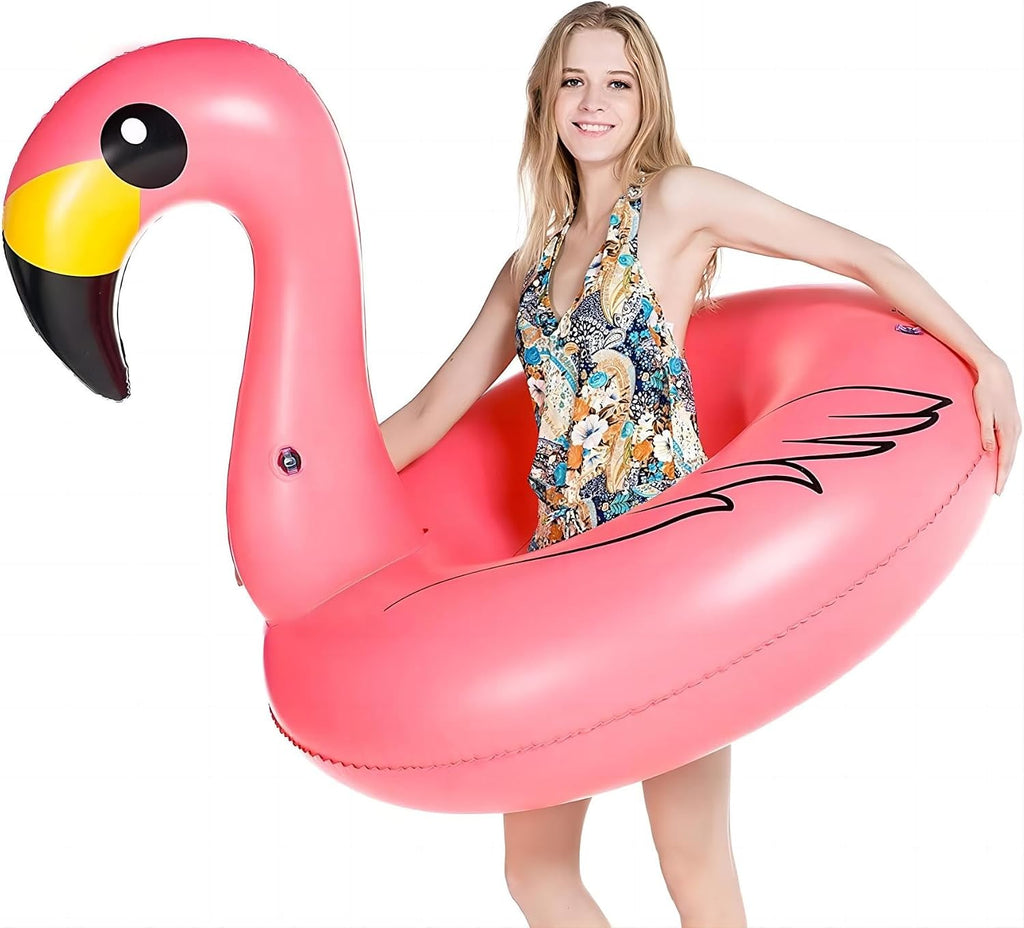 Swimlyra Unicorn & Flamingo Inflatable Pool Float Set, 2-Pack Swim Rings for Adults and Kids