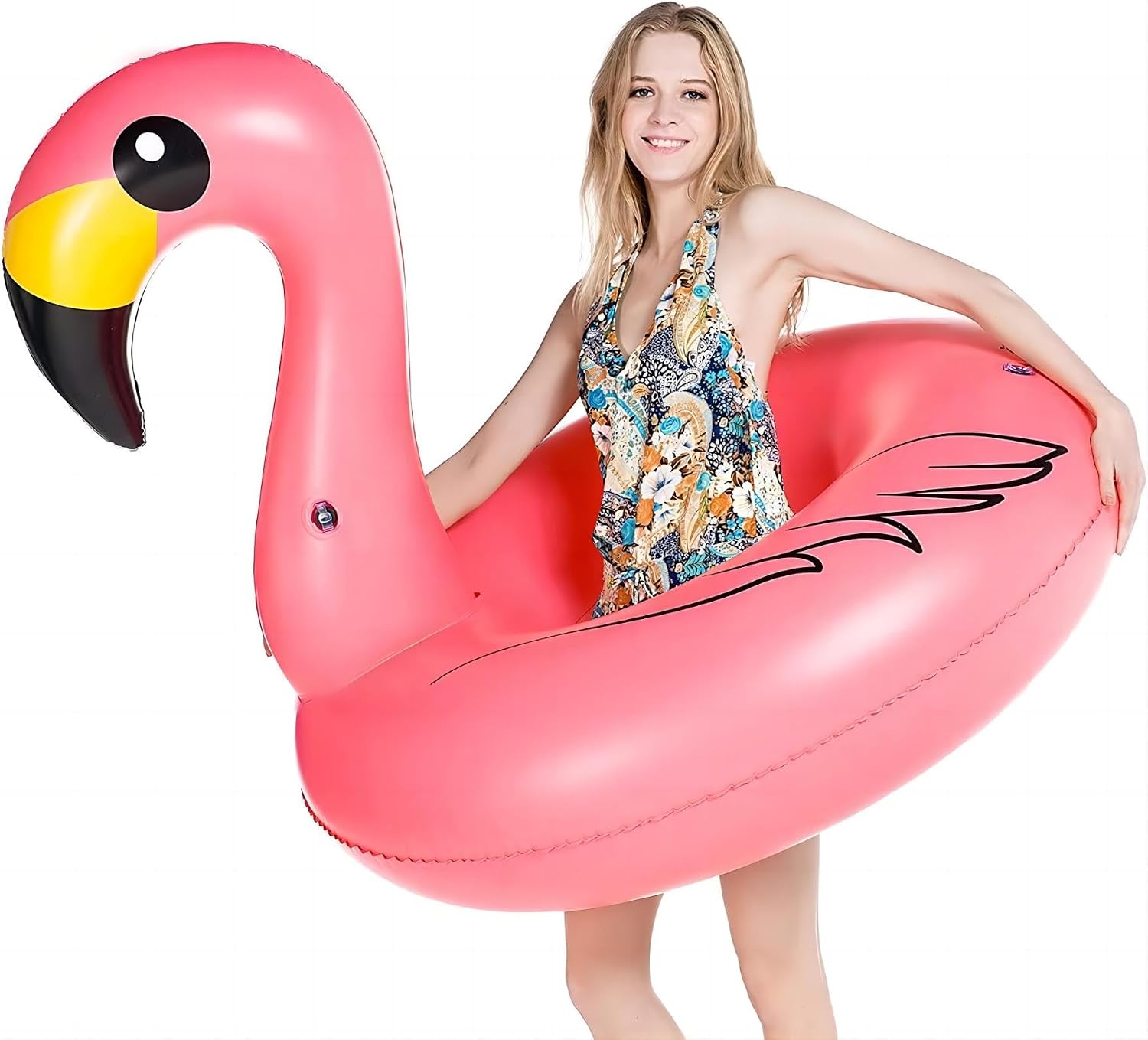 Swimlyra Unicorn & Flamingo Inflatable Pool Float Set, 2-Pack Swim Rings for Adults and Kids