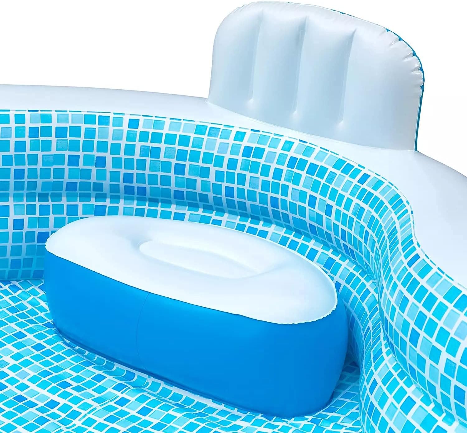 Swimlyra 10ft Family Inflatable Pool with 2 Built-In Seats and Backrests