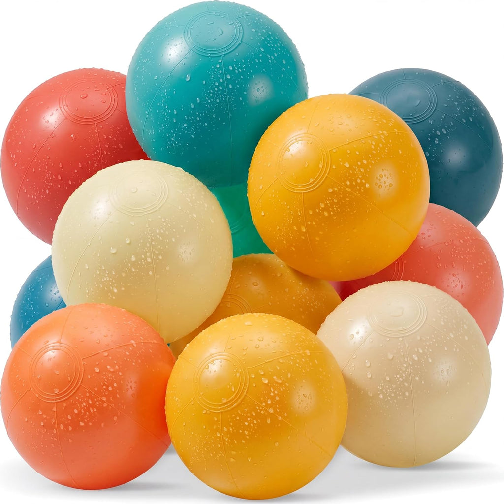 Swimlyra 24-Pack Inflatable Beach Balls, 10-Inch Colorful Pool Toys for Kids, Summer Party & Beach Fun