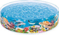 Swimlyra 8ft Round Snap-Set Kiddie Pool, 18-Inch Deep Above Ground Pool for Ages 3+, Blue
