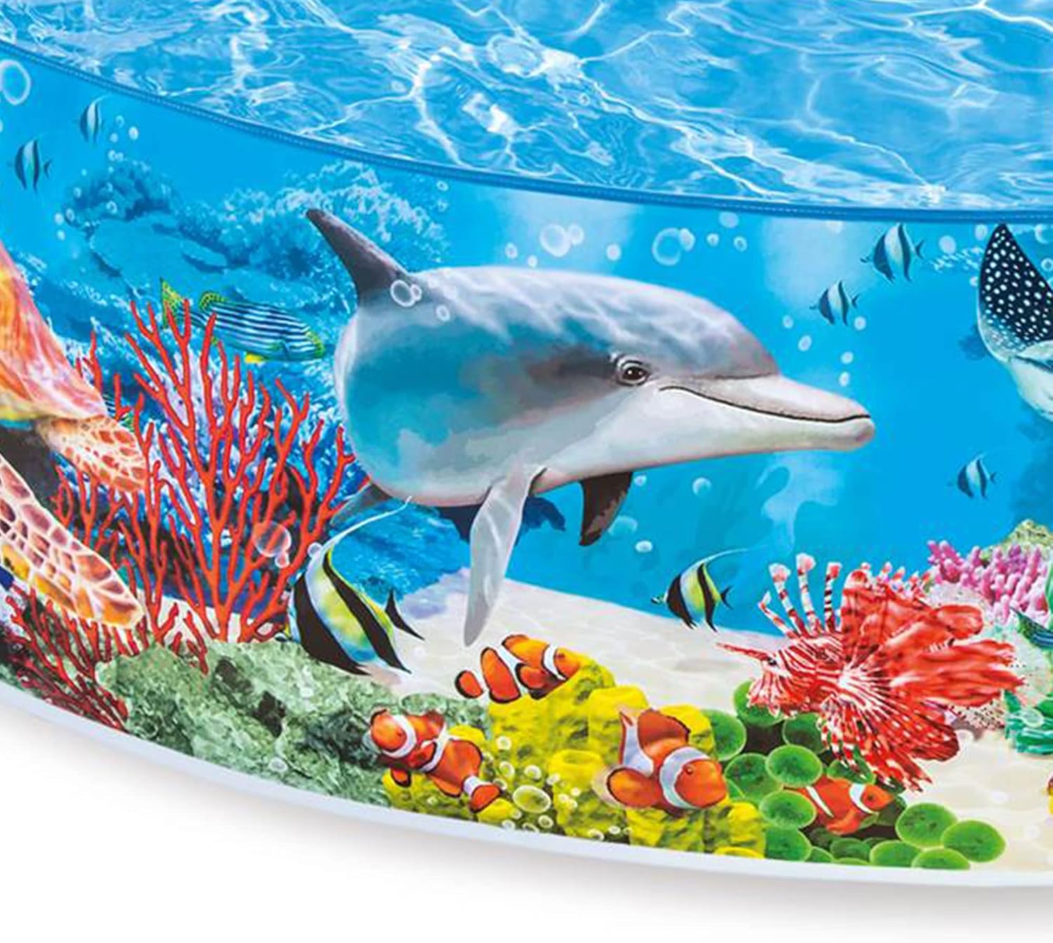 Swimlyra 8ft Round Snap-Set Kiddie Pool, 18-Inch Deep Above Ground Pool for Ages 3+, Blue